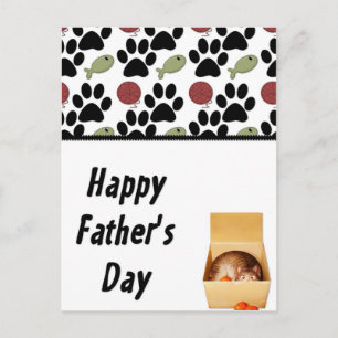 Kitty in a Box - Funny Happy Father's Day Postcard