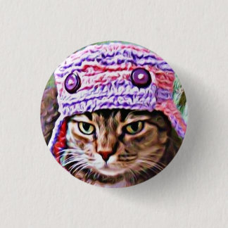 Kitty in a Hat - mini button