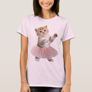 Kitty In A Tutu Cute Dancing Ballerina Cat T-Shirt