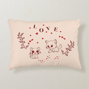 Kitty in Love Decorative Cushion