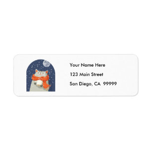 Kitty in Orange Scarf Let it Snow