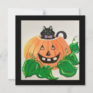 Kitty in Pumpkin Classic Invitation