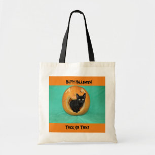 Kitty In Pumpkin Tote Bag