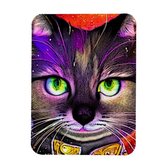 Kitty In The Groove- Magnet (Vertical)