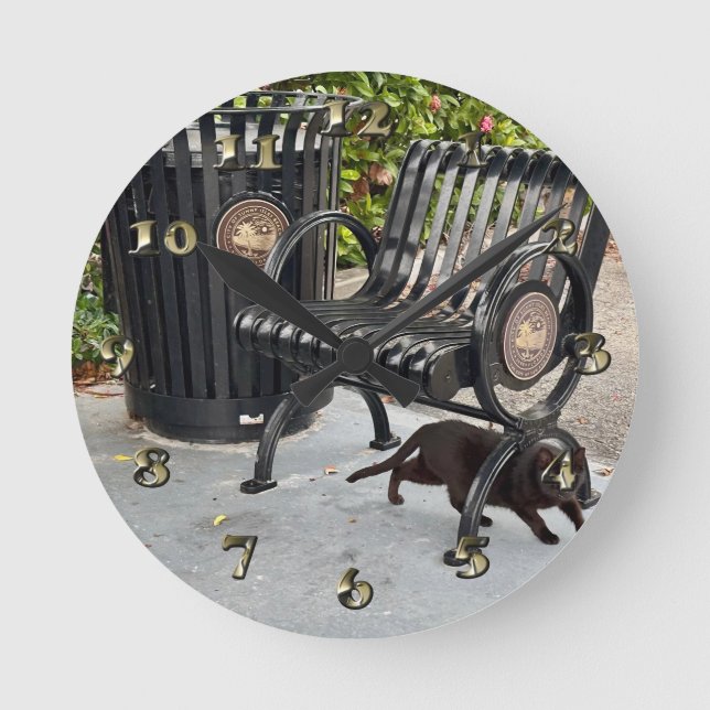 Kitty in The Park Round Clock (Front)