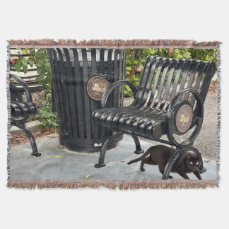 Kitty in The Park Throw Blanket