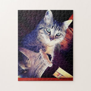 Kitty In The Rafters Close-Up Photograph Jigsaw Puzzle