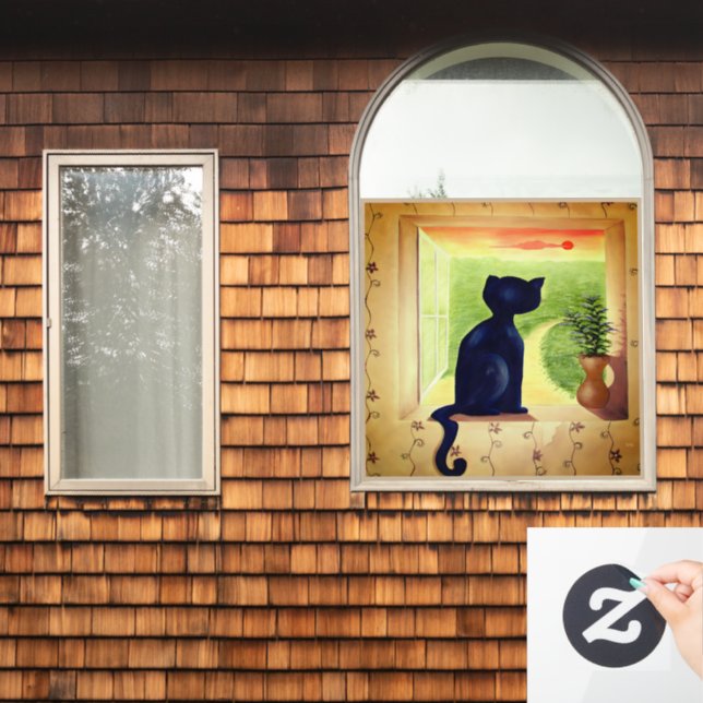 Kitty in the Window Cling (Home Window)