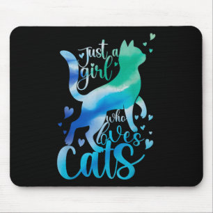 Kitty Just A Girl Who Loves Cats, Cute Cat Lover C Mouse Mat