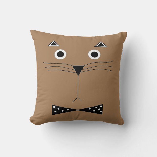 "Kitty Kat" 16" x 16" Throw Pillow (Front)
