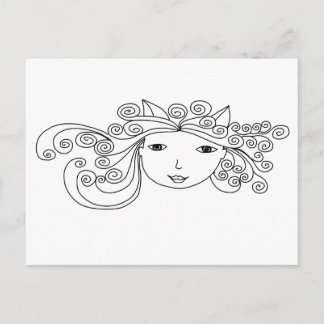 Kitty Kat Girl Postcard