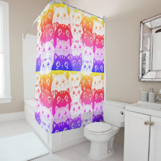 Kitty Kat Kaleidoscope Shower Curtain