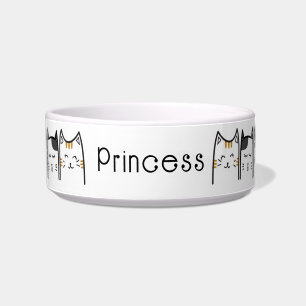 Kitty Kibble Smiling Cats Personalise Bowl