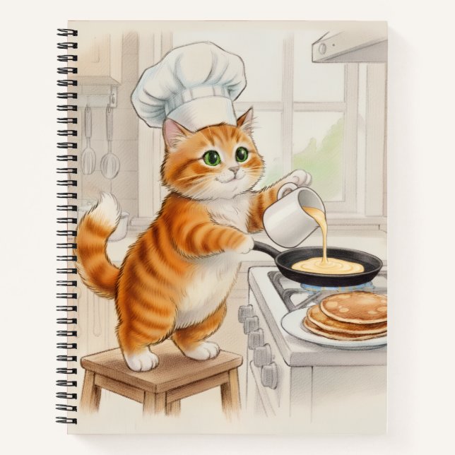 Kitty Kitchen, Spiral Notebook (Front)