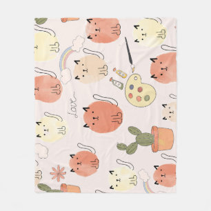 Kitty Kitten Cats: Cute Animal Pattern Fleece Blanket