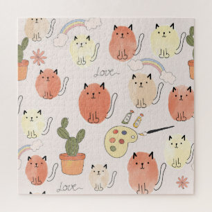 Kitty Kitten Cats: Cute Animal Pattern Jigsaw Puzzle