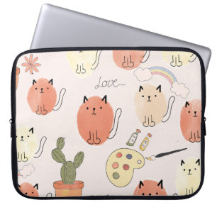 Kitty Kitten Cats: Cute Animal Pattern Laptop Sleeve