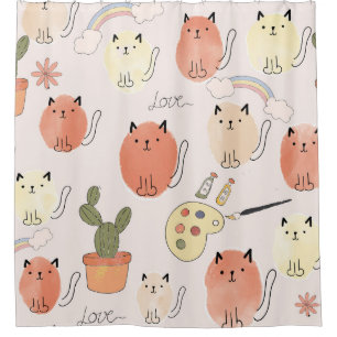 Kitty Kitten Cats: Cute Animal Pattern Shower Curtain