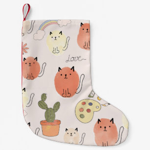 Kitty Kitten Cats: Cute Animal Pattern Small Christmas Stocking