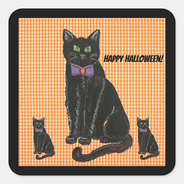 Kitty, Kitty, Kitty Pillow Square Sticker (Front)