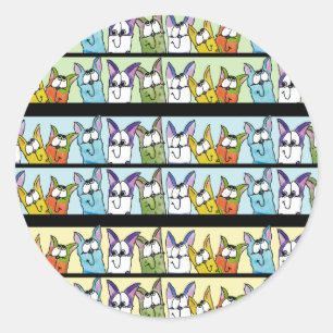 Kitty Lineup-Colourful Cats Classic Round Sticker