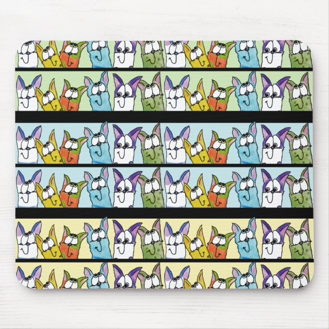 Kitty Lineup-Colourful Cats Mouse Mat (Front)