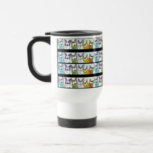 Kitty Lineup-Colourful Cats Travel Mug