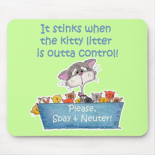 Kitty Litter Stinks Mouse Mat (Front)