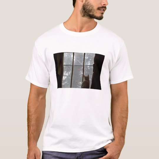 Kitty Looking Out Window At Bird T-Shirt