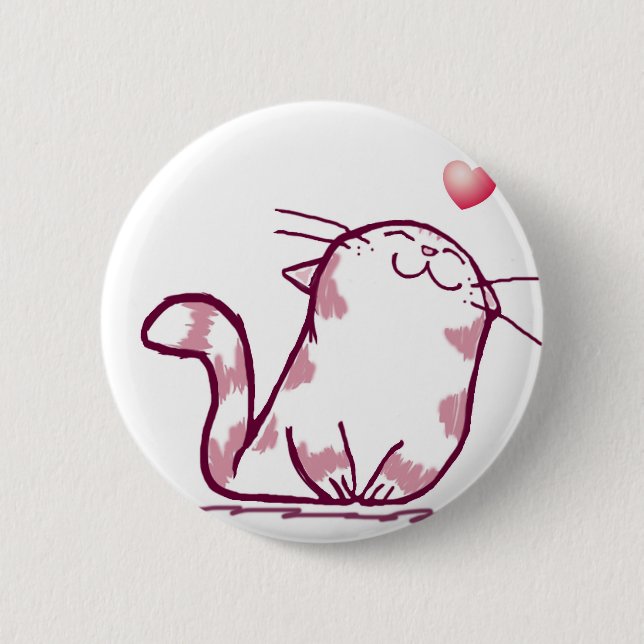 Kitty Love 6 Cm Round Badge (Front)