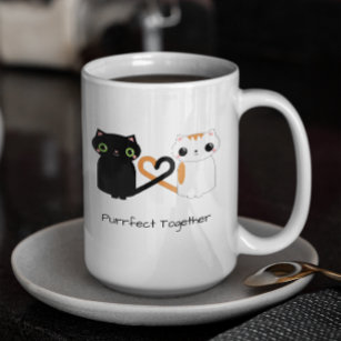 Kitty Love Heart Tails Coffee Mug