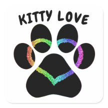 Kitty Love Rainbow Heart