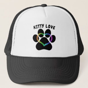 Kitty Love Rainbow Heart Trucker Hat