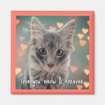 Kitty Love Square Magnet