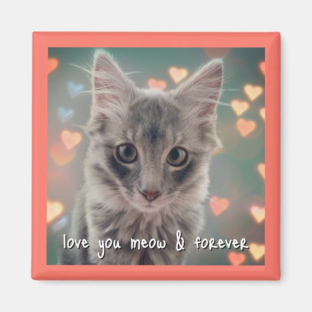 Kitty Love Square Magnet (Front)