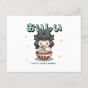 Kitty Loves Ramen - Noodle Cat Fans Postcard