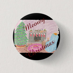 Kitty-mas Mischief (christmas) 3 Cm Round Badge