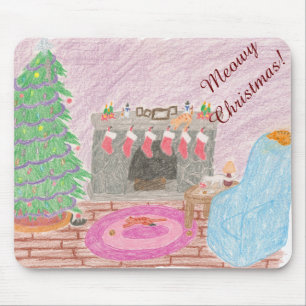 Kitty-mas Mischief (christmas) Mouse Mat