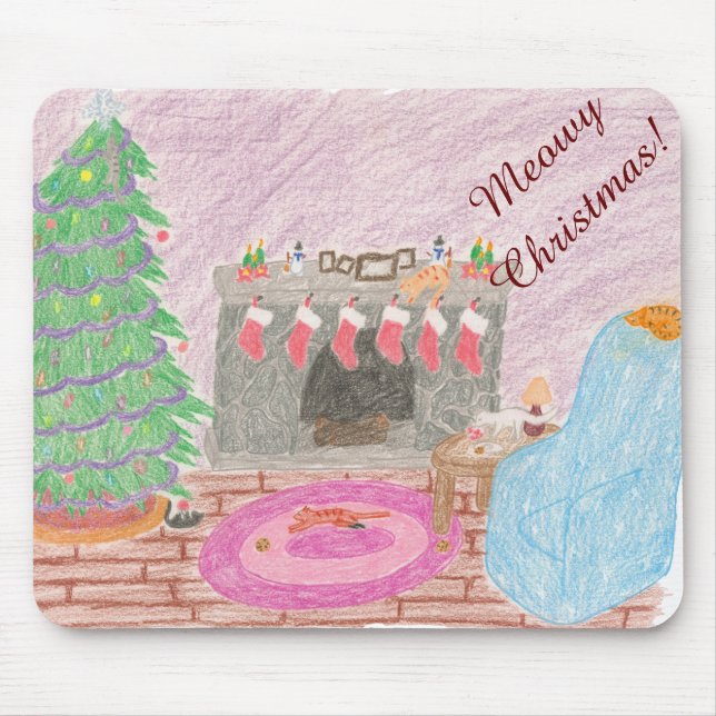 Kitty-mas Mischief (christmas) Mouse Mat (Front)