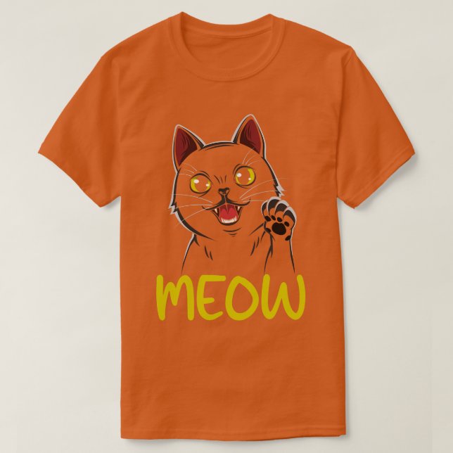 Kitty Meow cute Cat T-Shirt (Design Front)