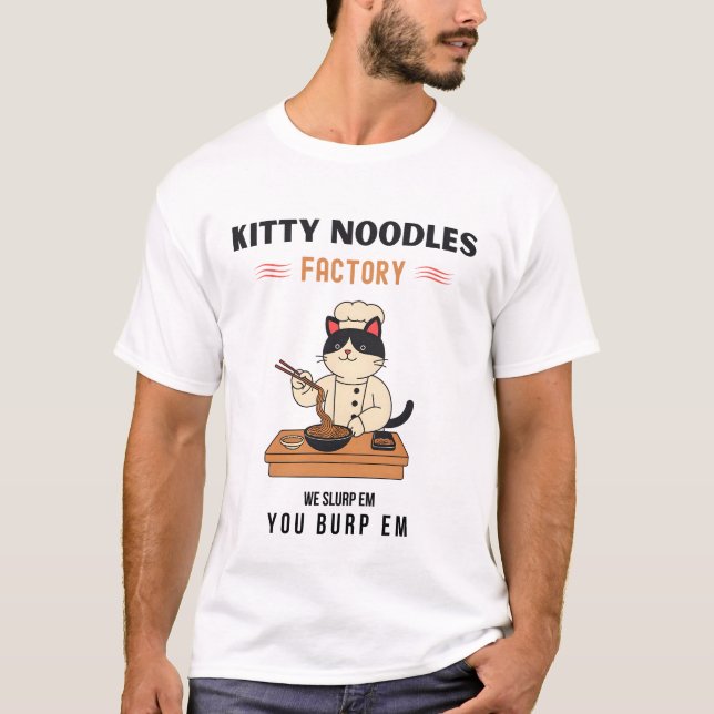 Kitty Noodles Factory  T-Shirt (Front)