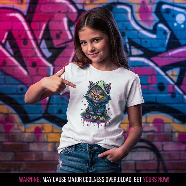 Kitty Not Cutie Evil Graffiti Cat T-Shirt (Kitty Not Cutie Evil Graffiti Cat T-Shirt
)
