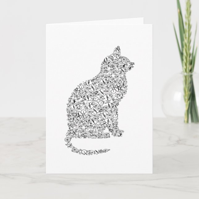 Kitty On Bikes Bicycle Cat Card (Front)