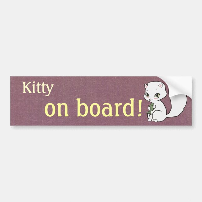 Kitty on Board Bumper Sticker (Front)