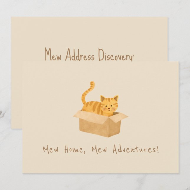 Kitty on the Move Cat Moving Announcement (Front/Back)