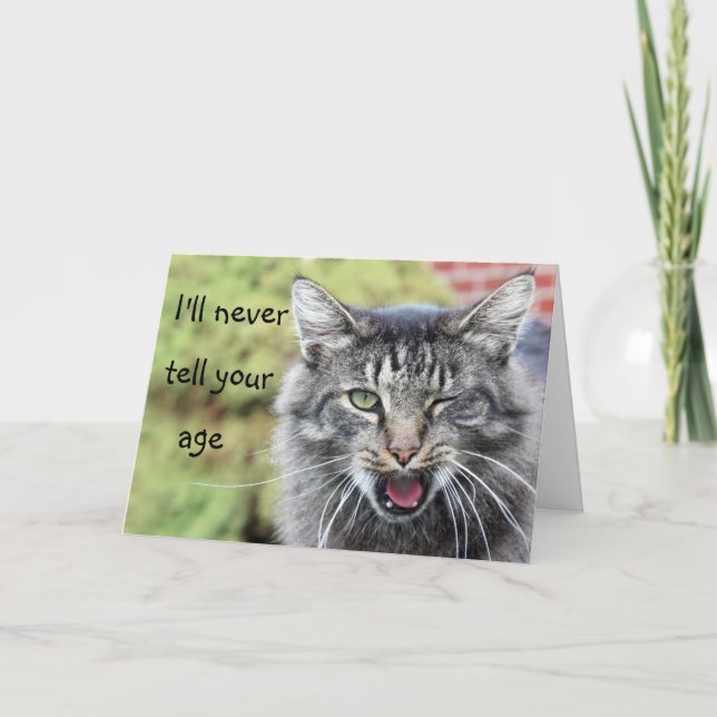 Kitty over the hill birthday card (Front)