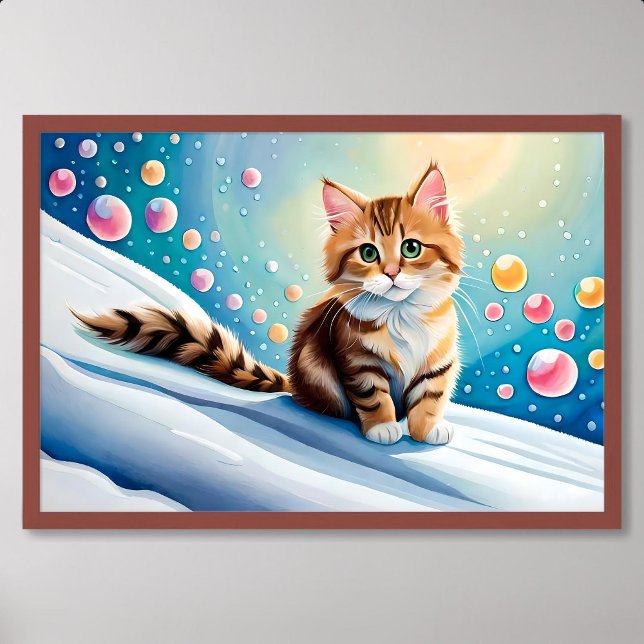 Kitty Painting Brings Laughter to Sweet Playroom Poster (Kitty Painting Brings Laughter to Sweet Playroom)
