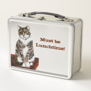 Kitty Painting Tabby Cat Custom Metal Lunch Box