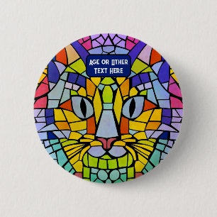Kitty Party Host with own text / age on multicolor 6 Cm Round Badge