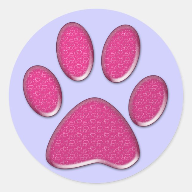 kitty paw print classic round sticker (Front)